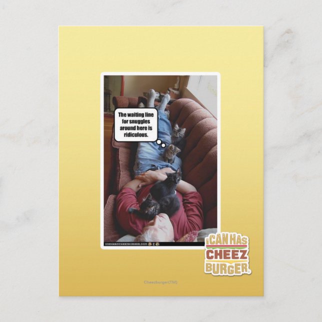 Postal Línea que espera para los snuggles (Anverso)