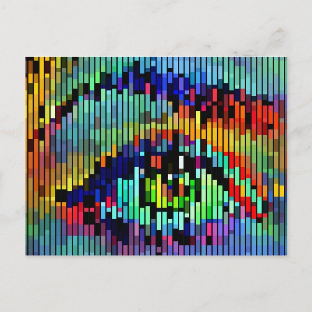Postal Líneas abstractas geométricas de las líneas del oj (Anverso)