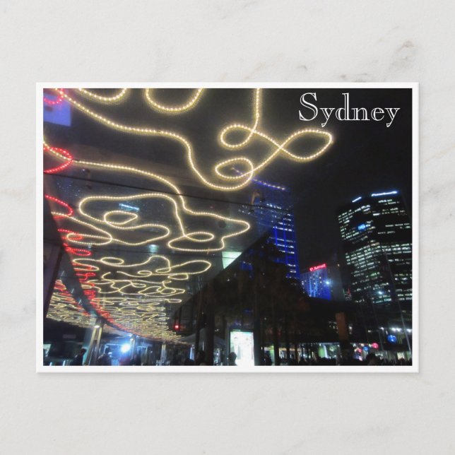 Postal líneas de luz de sydney vivid (Anverso)