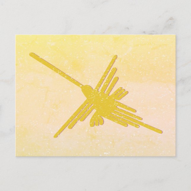 Postal Líneas de Nazca Dibujo de Colibrí, Perú (Anverso)