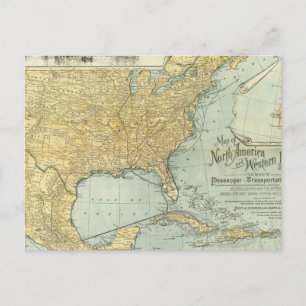 Postal Líneas de pasajeros de Norteamérica y Europa Occid