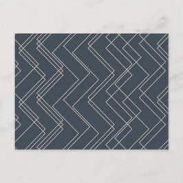 Postal Líneas de zigzag grises, frías, modernas, modernas