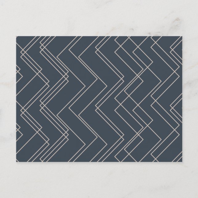 Postal Líneas de zigzag grises, frías, modernas, modernas (Anverso)