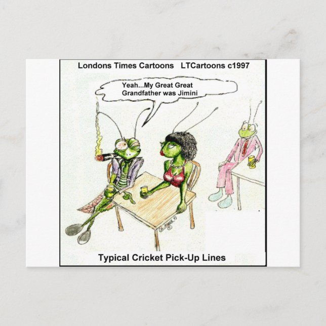 Postal Líneas divertidas de recogida de cricket (Anverso)