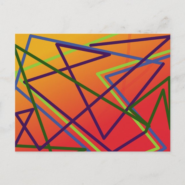 Postal líneas locas sobre fondo cálido (Anverso)