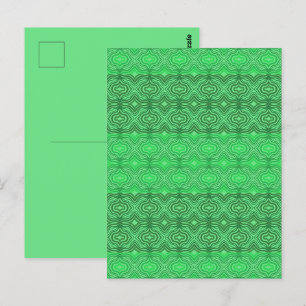 Postal Líneas Verdes Onduladas Tropicales Tribales Arte G