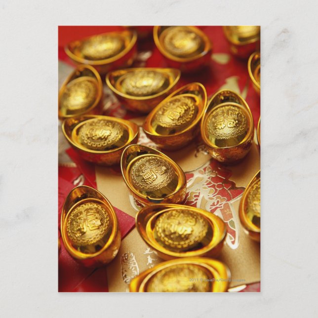Postal lingotes de oro de China (Anverso)