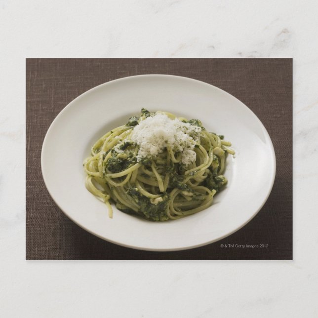 Postal Linguine con pesto y Parmesan (Anverso)