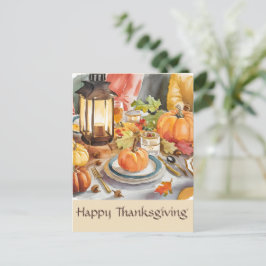 Postal Linterna de Acuarela de la Fiesta de la Gratitud d