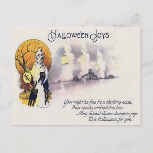 Postal Linterna de gato negro de paro Reaper Luna llena