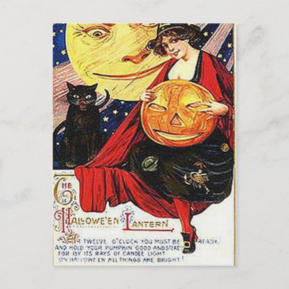 Postal Linterna de Halloween Vintage de KRW