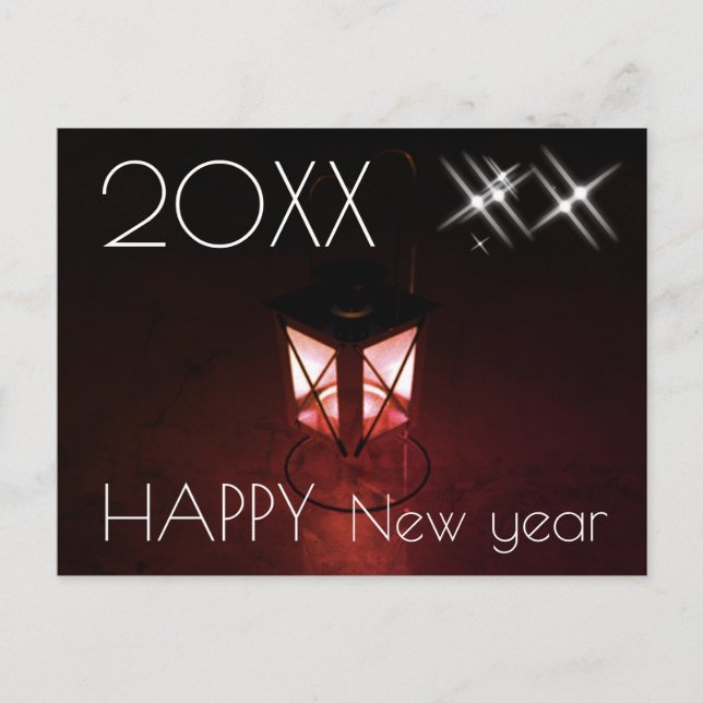 Postal Linterna festiva Feliz Año Nuevo 2023 (Anverso)