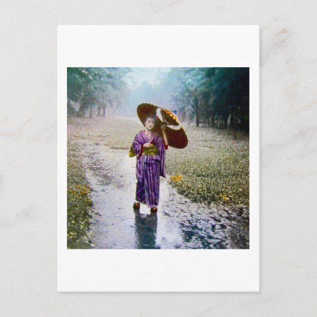 Postal Linterna mágica de vidrio deslizándose un CHICA JA (Anverso)