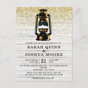 Postal Linterna Rústica En El País De La Madera