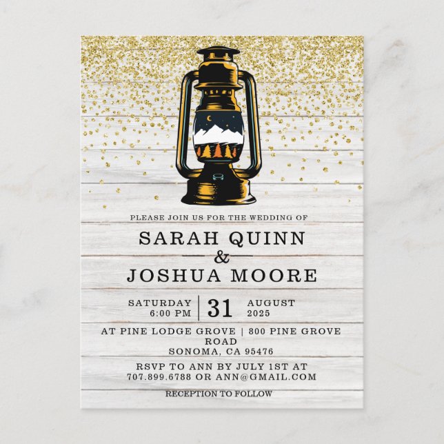 Postal Linterna Rústica En El País De La Madera (Anverso)