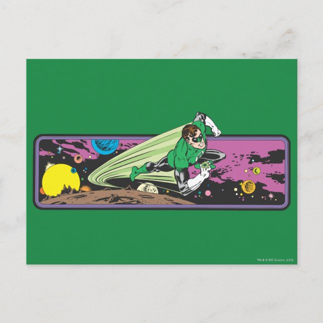 Postal Linterna verde en espacio (Anverso)