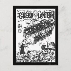 Postal Linterna verde en las trincheras, negro y blanco