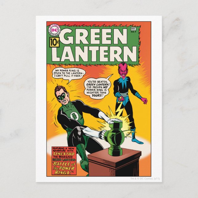 Postal Linterna verde y cubierta sinestro (Anverso)