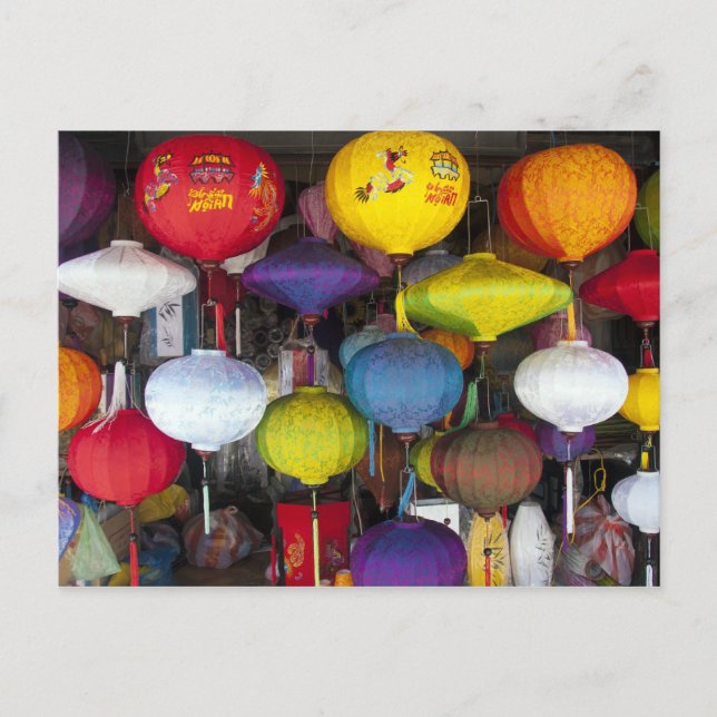 Postal Linternas vietnamitas de colores (Anverso)