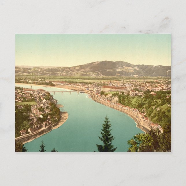 Postal Linz en Austria (Anverso)
