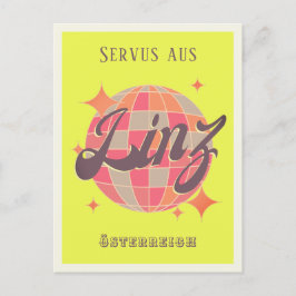 Postal Linz Österreich Austria neón disco Postcard