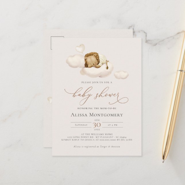 Postal Lion Baby Shower (Anverso/Reverso In Situ)