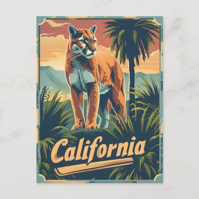 Postal Lion Cougar de California Mountain (Anverso)
