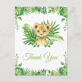Postal Lion Cub Verdor Tropical Cumpleaños Gracias