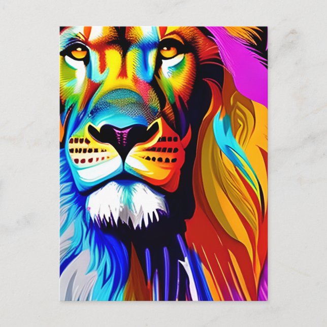 Postal Lion Face Mystical Fantasy Art (Anverso)