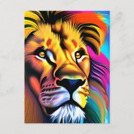 Postal Lion Face Mystical Fantasy Art