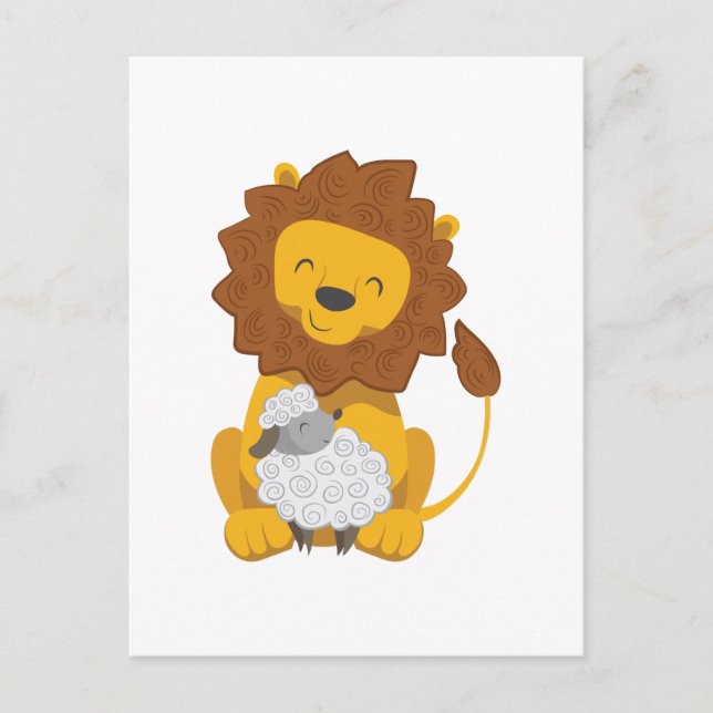 POSTAL LION Y LAMB (Anverso)