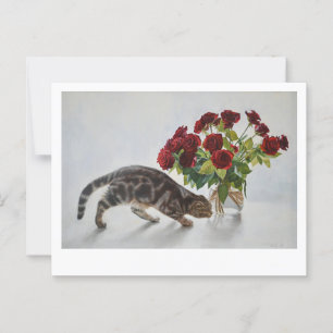 Postal Lionel el gato y los Rosas - Bella Artes