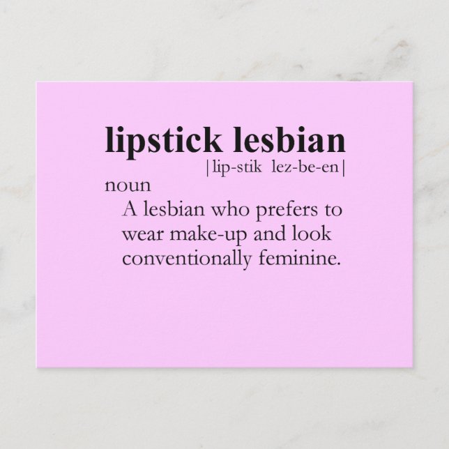 Postal LIPSTICK LESBIAN (definición) (Anverso)