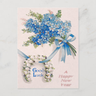 Postal Lirio Bouquet-Forget-Me-Nots Del Valle