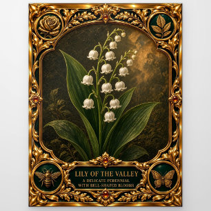 Postal Lirio de los Valles, Arte de Joya de Herencia