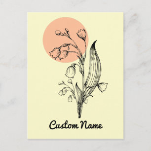 Postal Lirio de Valle Mayo Flor del Mes de Cumpleaños Min