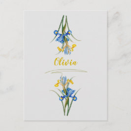 Postal Lirio español de Pierre-Joseph Redouté