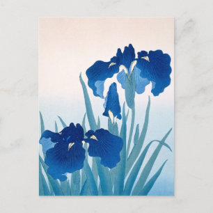 Postal Lirios azules y turquesa Gracias
