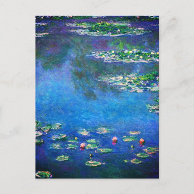 Postal Lirios de agua antiguos de Claude Monet (Anverso)