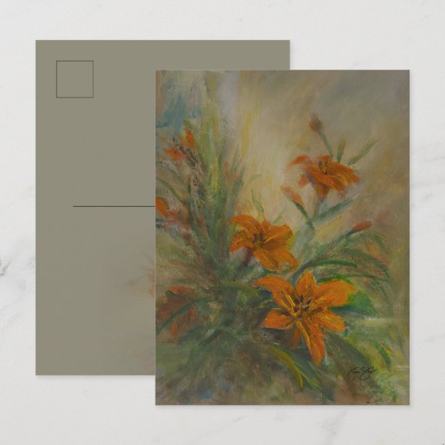 Postal Lirios de Tigre (Anverso / Reverso)