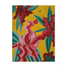 lirios, flores, abstracción, abstracción,