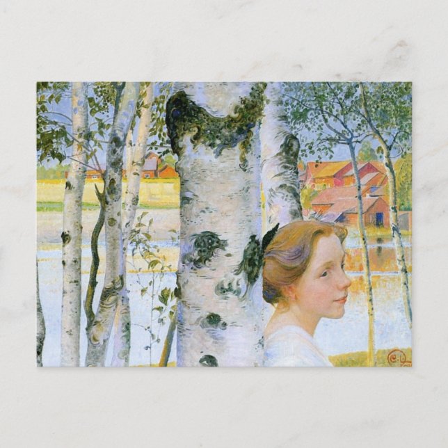 Postal Lisbeth en los árboles Birch (Anverso)