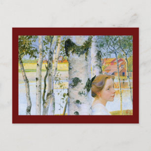 Postal Lisbeth en los árboles Birch