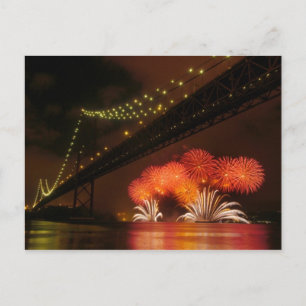 Postal Lisboa de fuegos artificiales
