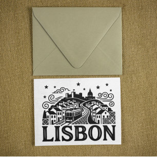 Postal Lisboa Lisboa Portugal Minimalista Viajes