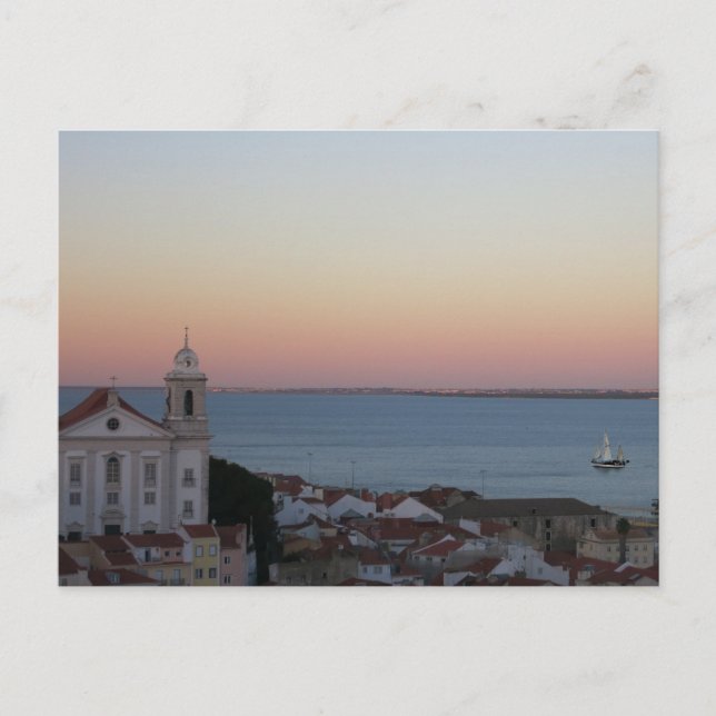 Postal Lisboa Portugal Alfama Sunset (Anverso)