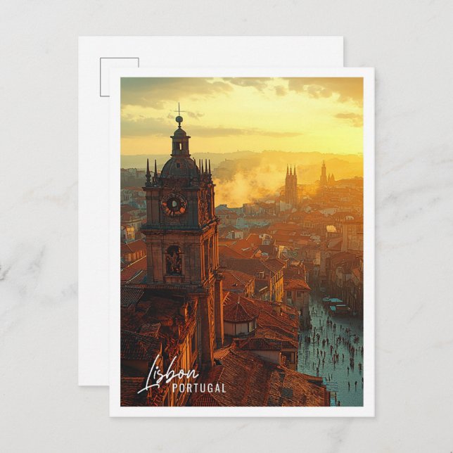 Postal Lisboa Portugal Ciudad hermosa (Anverso / Reverso)