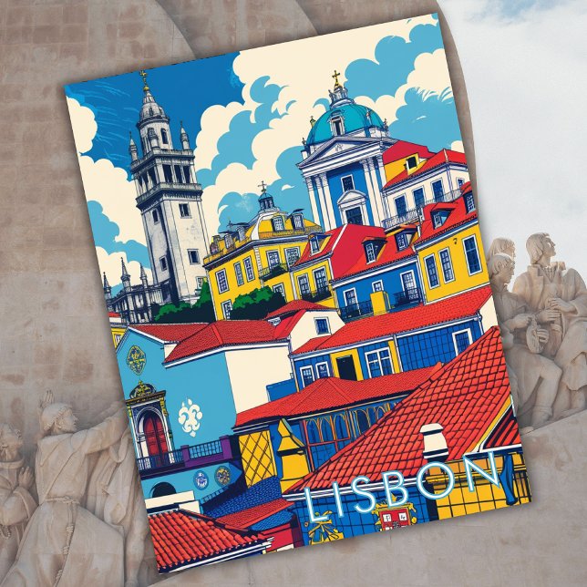 Postal Lisboa Portugal Europa: arte de viajes Keepsake (Subido por el creador)