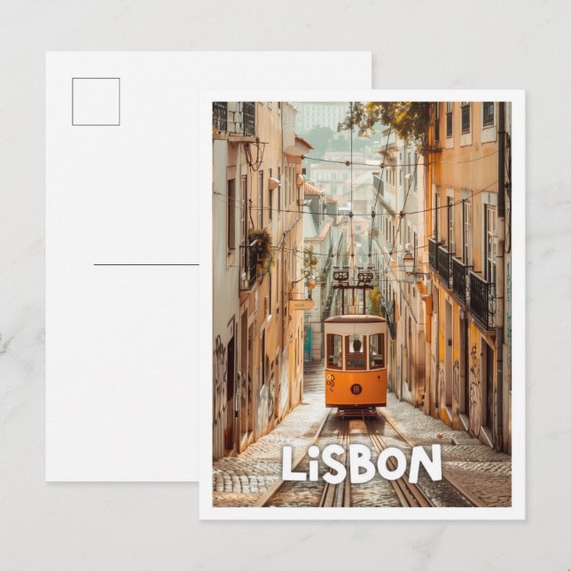 Postal Lisboa Portugal Famoso viaje de arte (Anverso / Reverso)