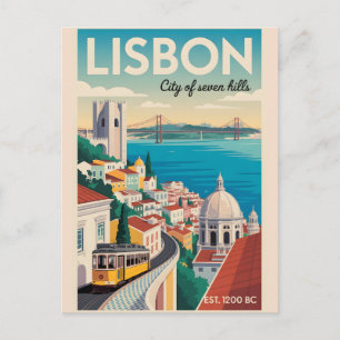 Postal Lisboa Portugal Retrato del cielo Ciudad Paisaje V